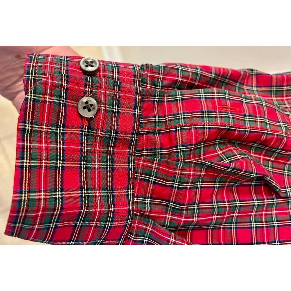 Club Room Mens Red Plaid Regular Fit Performance Button Down Shirt